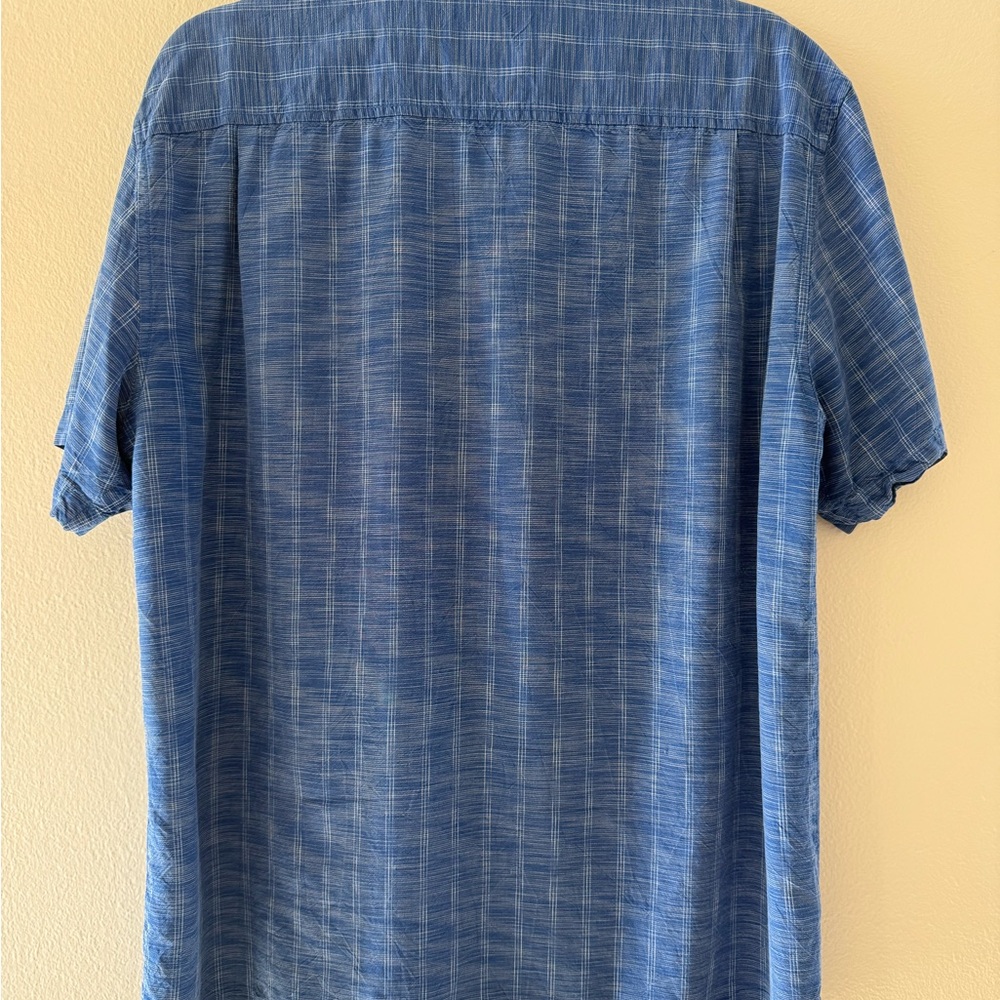 Tommy Bahama Blue Checkered Silk Button Down Shirt - Picture 7 of 7